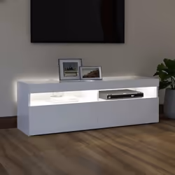 vidaXL Mobile Porta TV con Luci LED Bianco 120x35x40 cm - Vista aggiuntiva 3