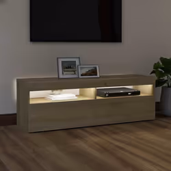 vidaXL Mobile Porta TV con Luci LED Rovere Sonoma 120x35x40 cm - Vista aggiuntiva 3
