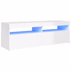 vidaXL Mobile Porta TV con Luci LED Bianco Lucido 120x35x40 cm - Vista aggiuntiva 2