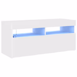 vidaXL Mobile Porta TV con Luci LED Bianco 90x35x40 cm - Vista aggiuntiva 2