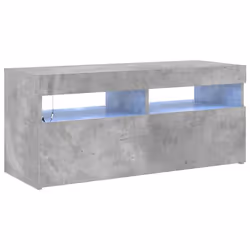 vidaXL Mobile Porta TV con Luci LED Grigio Cemento 90x35x40 cm - Vista aggiuntiva 2
