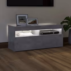 vidaXL Mobile Porta TV con Luci LED Grigio Cemento 90x35x40 cm - Vista aggiuntiva 3