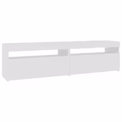 vidaXL Mobili Porta TV con Luci LED 2 pz Bianco 75x35x40 cm - Vista aggiuntiva 2