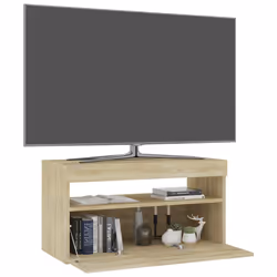 vidaXL Mobile Porta TV con Luci LED Rovere Sonoma 60x35x40 cm - Vista aggiuntiva 3