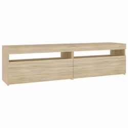 vidaXL Mobili Porta TV con Luci LED 2 pz Rovere Sonoma 75x35x40 cm - Vista aggiuntiva 2