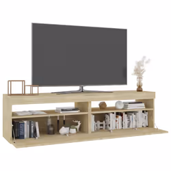 vidaXL Mobili Porta TV con Luci LED 2 pz Rovere Sonoma 75x35x40 cm - Vista aggiuntiva 3