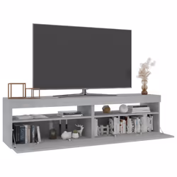 vidaXL Mobili Porta TV con Luci LED 2 pz Grigio Cemento 75x35x40 cm - Vista aggiuntiva 3