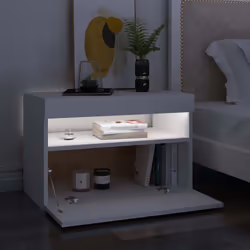 vidaXL Mobile Porta TV con Luci LED Bianco 60x35x40 cm - Vista aggiuntiva 3