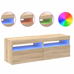 vidaXL Mobili Porta TV con LED 2 pz Rovere Sonoma 60x35x40 cm - Vista aggiuntiva 3