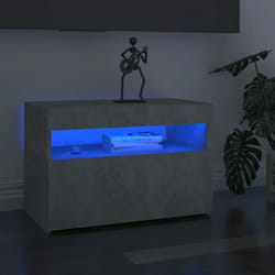 Vidaxl - 2 pz Mobile Porta tv con Luci led, Tavolino tv Per Salotto Grigio Cemento 60x35 cm