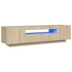 vidaXL Mobile Porta TV con Luci LED Rovere Sonoma 160x35x40 cm - Vista aggiuntiva 2