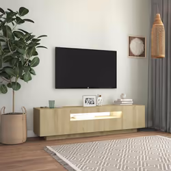 vidaXL Mobile Porta TV con Luci LED Rovere Sonoma 160x35x40 cm - Vista aggiuntiva 3
