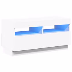 vidaXL Mobile Porta TV con Luci LED Bianco 80x35x40 cm - Vista aggiuntiva 2