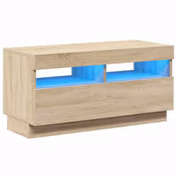 vidaXL Mobile Porta TV con Luci LED Rovere Sonoma 80x35x40 cm - Vista aggiuntiva 2