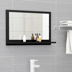 Vidaxl - Specchio da Bagno Nero 60x10,5x37 cm in Legno Multistrato 4793