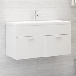 vidaXL Mobile Sottolavabo Bianco 90x38,5x46 cm in Legno Multistrato