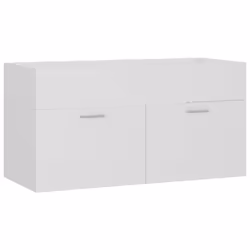 vidaXL Mobile Sottolavabo Bianco 90x38,5x46 cm in Legno Multistrato - Vista aggiuntiva 2