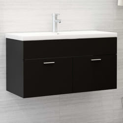 Vidaxl - Mobile Sottolavabo, Armadietto da Bagno Sotto Lavello Nero 90x38, 5x46 cm in Truciolato