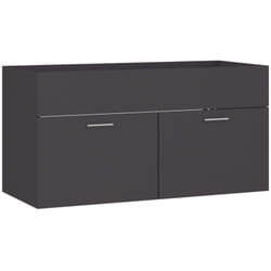Mobile Sottolavabo Grigio 90x38,5x46 cm in Legno Multistrato Vidaxl
