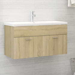 Mobile Sottolavabo, Armadietto da Bagno Sotto Lavello Rovere Sonoma 90x38, 5x46 cm in Truciolato Vidaxl