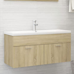 Mobile Sottolavabo, Armadietto da Bagno Sotto Lavello Rovere Sonoma 100x38, 5x46 cm in Truciolato Vidaxl