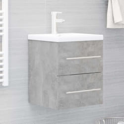 Mobile Sottolavabo, Armadietto da Bagno Sotto Lavello Grigio Cemento 41x38, 5x48 cm in Truciolato Vidaxl