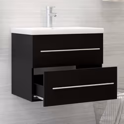 Mobile Lavabo Nero 60x38,5x48 cm in Legno Multistratocod mxl 133482 - Vista aggiuntiva 3