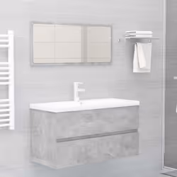 vidaXL Mobile Lavabo Grigio Cemento 90x38,5x45 cm in Legno Multistrato - Vista aggiuntiva 3