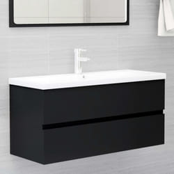 Mobile Sottolavabo, Armadietto da Bagno Sotto Lavello Nero 100x38, 5x45 cm in Truciolato vidaXL