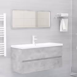 vidaXL Mobile Lavabo Grigio Cemento 100x38,5x45cm in Legno Multistrato - Vista aggiuntiva 3