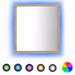 vidaXL Specchio da Bagno LED Rovere Sonoma 40x8,5x37 cm in Acrilico - Vista aggiuntiva 2