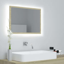 Specchio da Bagno led Rovere Sonoma 60x8,5x37 cm in Acrilico Vidaxl 734187
