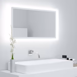 Aggiungete un tocco di bellezza al vostro bagno con questo specchio con LED, che aggiunge uno stile contemporaneo a qualsiasi ...