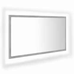 vidaXL Specchio da Bagno a LED Grigio 80x8,5x37 cm in Acrilico - Vista aggiuntiva 2