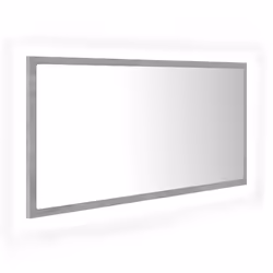 vidaXL Specchio da Bagno a LED Grigio 90x8,5x37 cm in Acrilico - Vista aggiuntiva 2