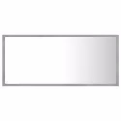 vidaXL Specchio da Bagno a LED Grigio 90x8,5x37 cm in Acrilico - Vista aggiuntiva 3