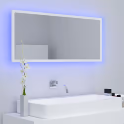 vidaXL Specchio da Bagno con LED Bianco 100x8,5x37 cm in Acrilico - Vista aggiuntiva 3