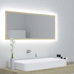 Specchio da Bagno led Rovere Sonoma 100x8,5x37 cm in Acrilico