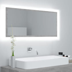 Specchio da Bagno a led Grigio 100x8,5x37 cm in Acrilico