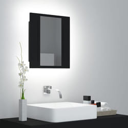 Vidaxl - Armadietto a Specchio con Luci led Nero 40x12x45 cm in Acrilico