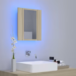 vidaXL Armadietto a Specchio con Luci LED Rovere Sonoma in Acrilico - Vista aggiuntiva 3