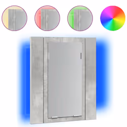 Armadietto a Specchio con Luci LED Grigio Cemento in Acrilicocod mxl 94737 - Vista aggiuntiva 2