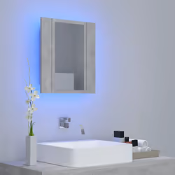 Armadietto a Specchio con Luci LED Grigio Cemento in Acrilicocod mxl 94737 - Vista aggiuntiva 3