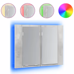 Armadietto a Specchio con Luci LED Grigio Cemento in Acrilicocod mxl 118699 - Vista aggiuntiva 2