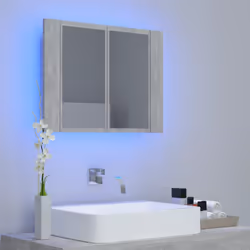 Armadietto a Specchio con Luci LED Grigio Cemento in Acrilicocod mxl 118699 - Vista aggiuntiva 3