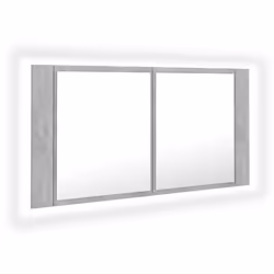 Armadietto a Specchio con Luci LED Grigio Cemento in Acrilicocod mxl 121152 - Vista aggiuntiva 2