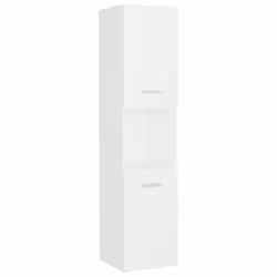 vidaXL Mobile da Bagno Bianco 30x30x130 cm in Legno Multistrato - Vista aggiuntiva 2