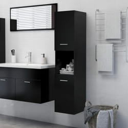 Vidaxl - Armadio da Bagno, Mobile da Bagno Nero 30x30x130 cm in Legno Multistrato 5500