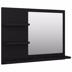 Specchio da Bagno Nero 60x10,5x45 cm in Legno Multistratocod mxl 106133