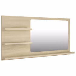 vidaXL Specchio da Bagno Rovere Sonoma 90x10,5x45 cm Legno Multistrato - Vista aggiuntiva 2